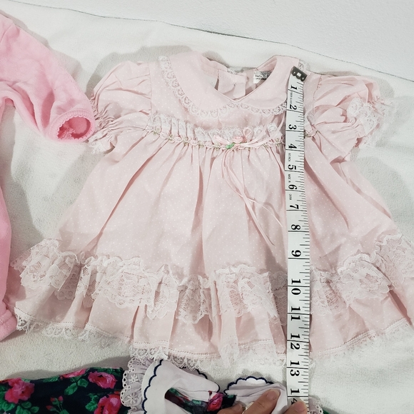 Vintage Baby Girls Dresses Size 3-6 Months Lot Of 4 Pink Yellow Floral Minnie - Picture 11 of 14